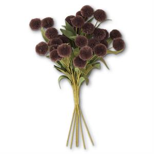 Pompom Pick with Green Leaves in Assorted Colors