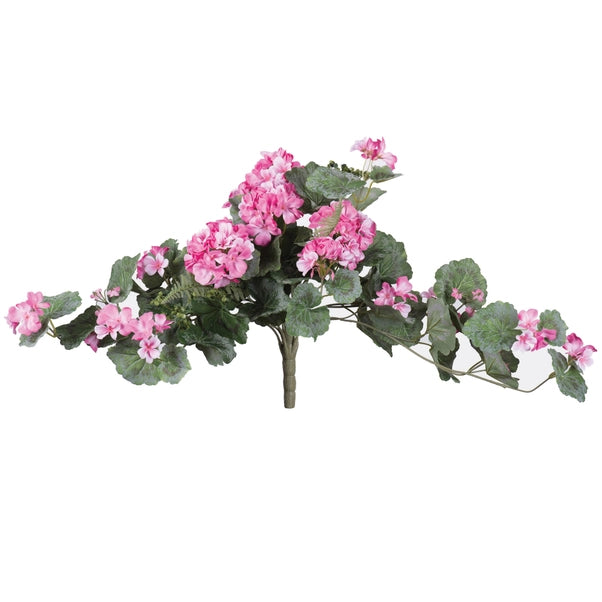 22" Artificial Light Pink Geranium Hanging