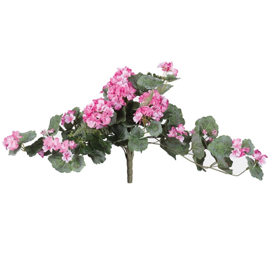 22" Artificial Light Pink Geranium Hanging