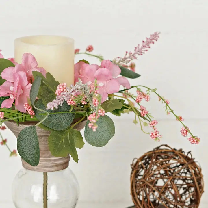 Wispy Ring - Pink Hydrangea 3.5 inch Center