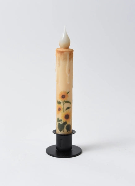 Sunflower Panorama Led Timer Taper Candle