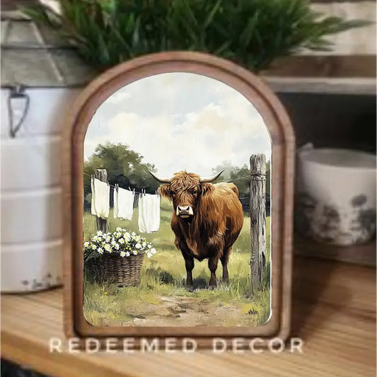 Arch Top Highland Laundry Framed Art