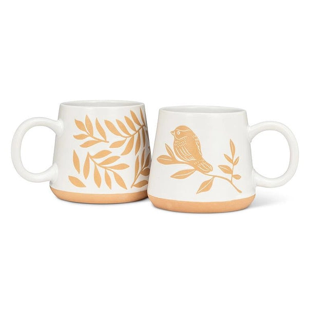 Oversized Mug with Birds On Branch-4"H