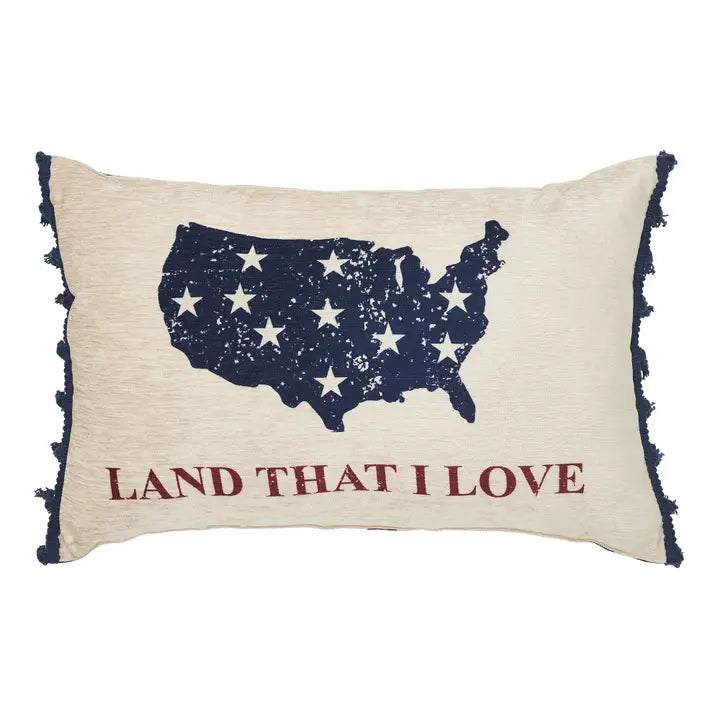 Patriotic Land That I Love Chenille Pillow