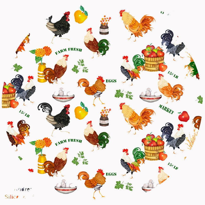 Farm Fresh Printed 8 inch Silicone Trivet Hot Pad