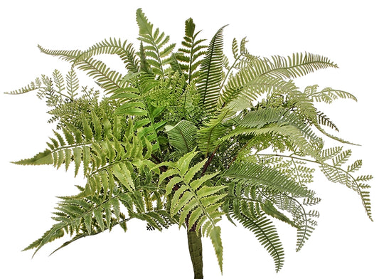 Artificial Mixed Green Fern Bush Plant with UV Protection
