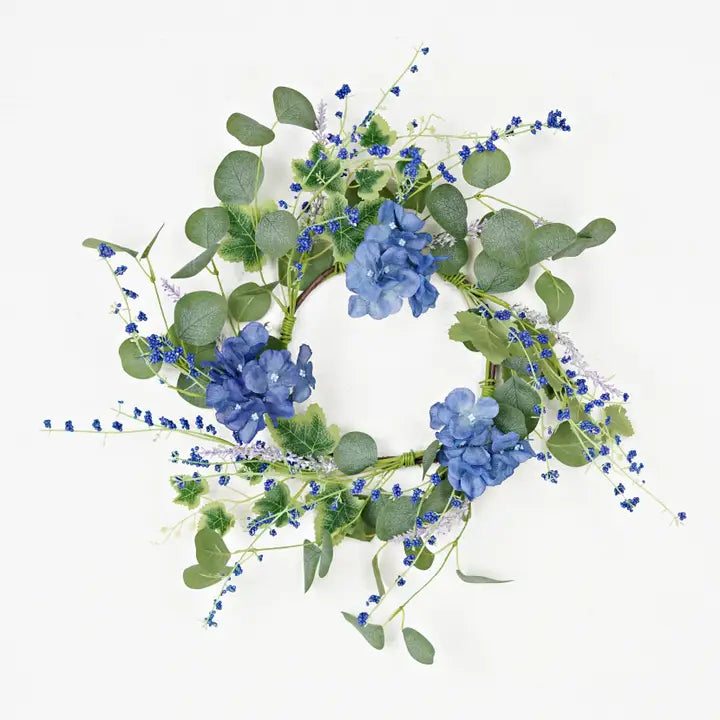 16in Wreath-Blue Hydrangea Garden