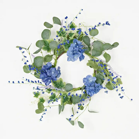 16in Wreath-Blue Hydrangea Garden