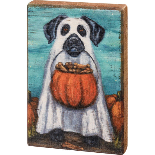 Block Sign Shelf Sitter: Ghost Dog