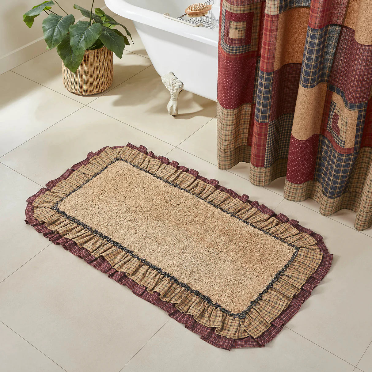 Millsboro Ruffled Bathmat with Non-Skid Back 27 x 48
