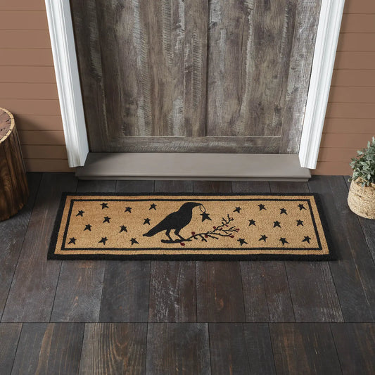 Coir Door Mat Raven with Stars: 17 inch x 48 inch