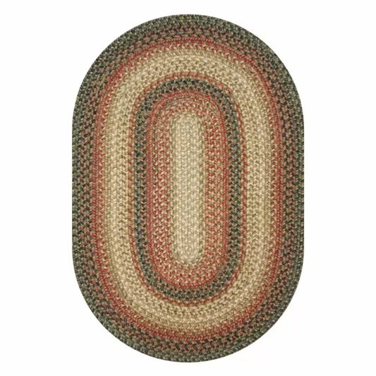 20" x 30" Russett Oval Braided Rug