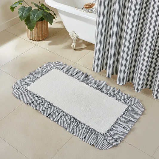 Sawyer Mill Black Bathmat with Non-Skid Backing 27 x 48