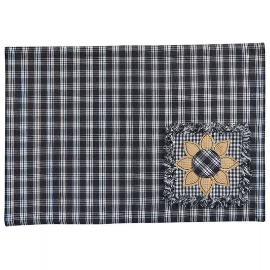 Stafford Sunflower Black and Cream Placemat