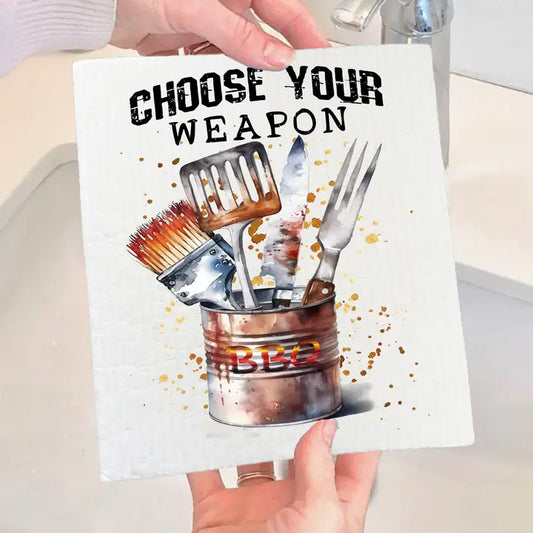 Swedish Dish Cloth: Choose Your Weapon BBQ Cooking