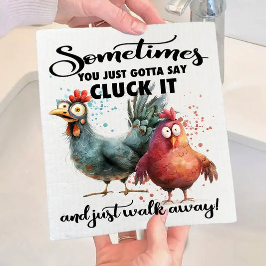 Swedish Dish Cloth: Gotta Say Cluck It and Walk Away