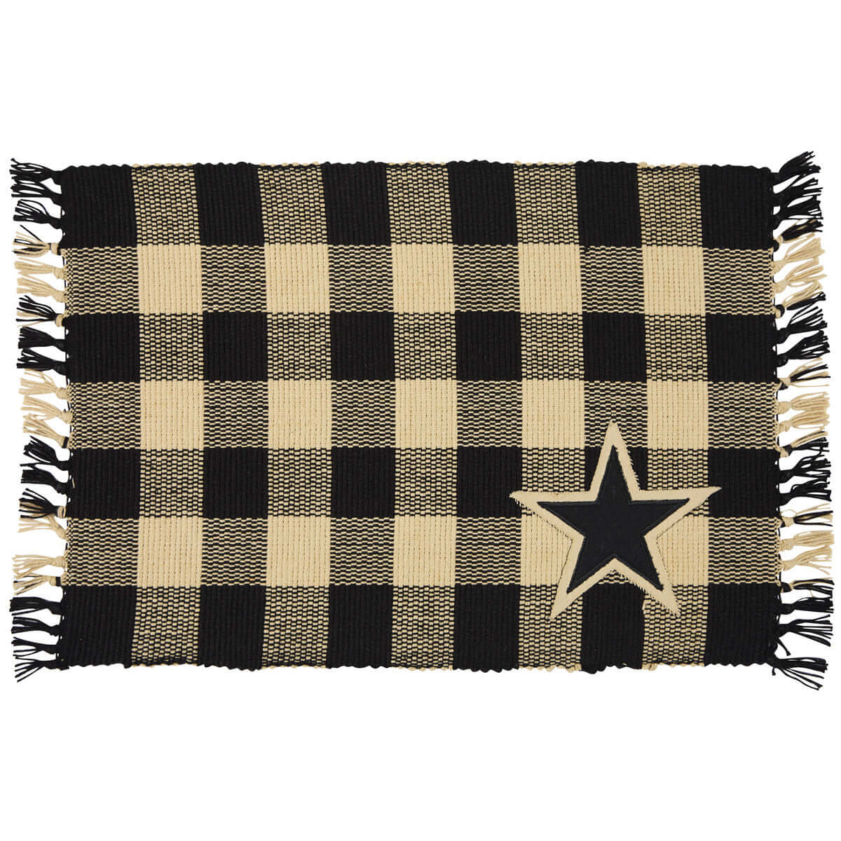 Wicklow Star Yarn Placemat in Black & Tan