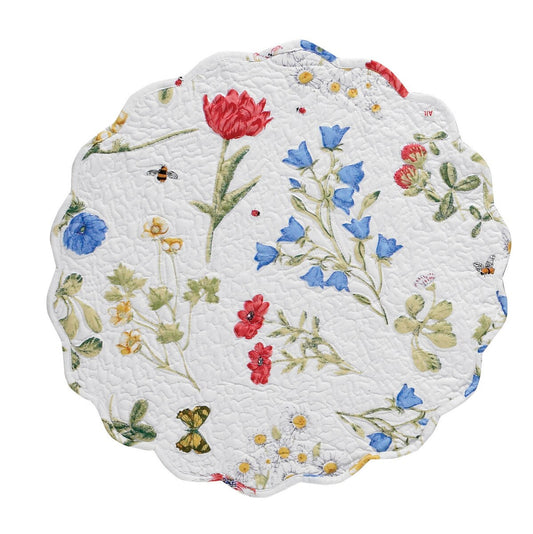 Quilted Wildflower Placemat with Scalloped Edge