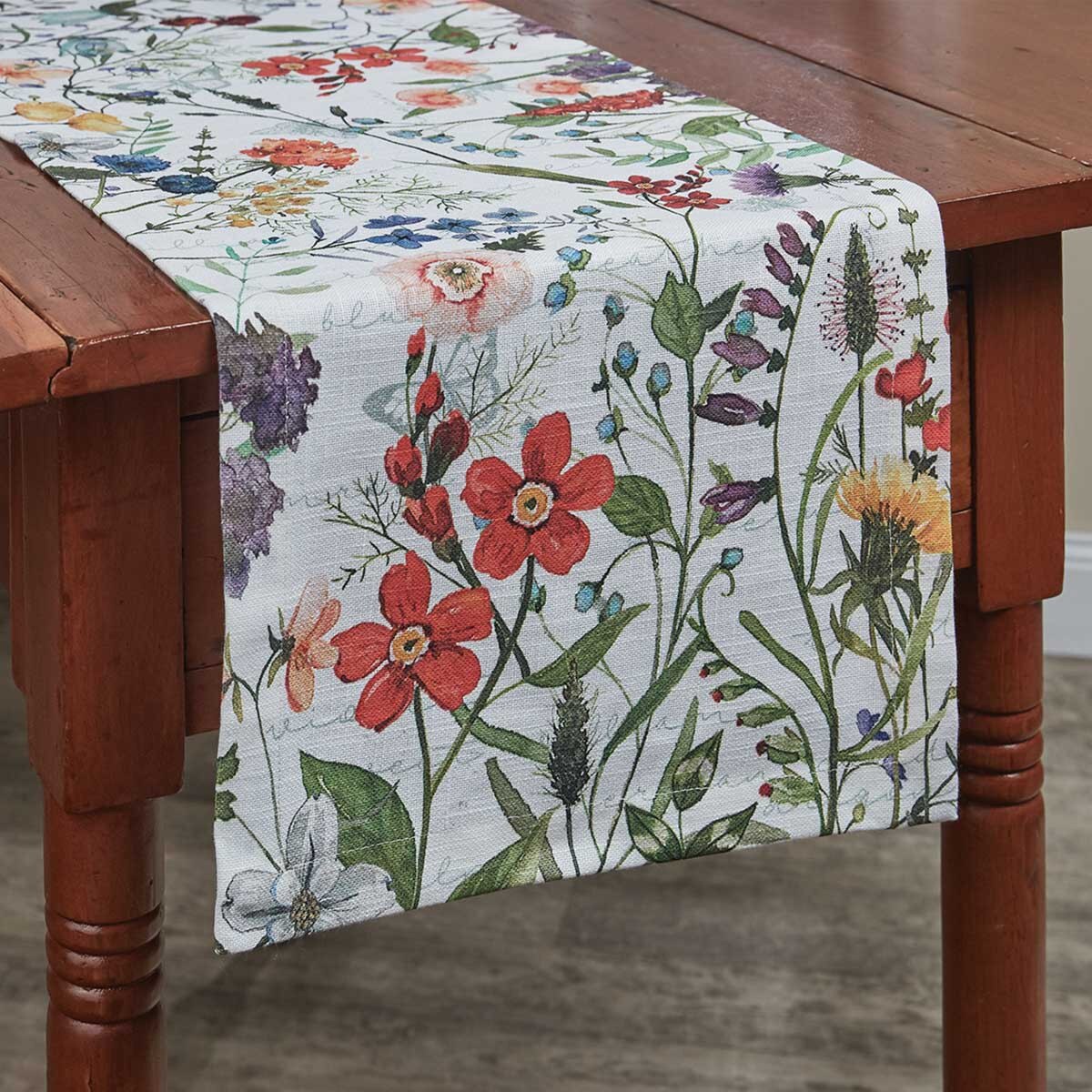 Wildflower Sketchbook Table Runner, 54 inches x 13 inches
